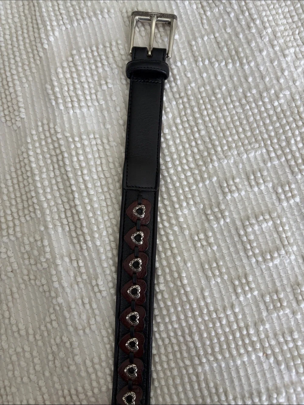 Brighton vintage Heart-Studded Black Leather size medium 30